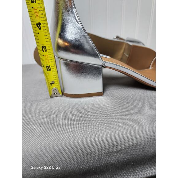 Steve Madden Womens Heels 9.5 Irenee Silver Metallic New w/Box‎ Prom Club Date - Picture 9 of 11